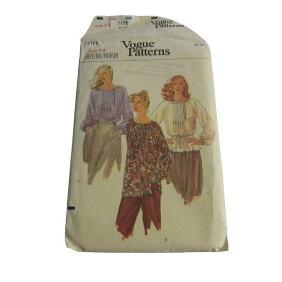 Vogue Women's Vintage Patterns Sewing 7176 Pattern Blouse Size 14 - Picture 1 of 4